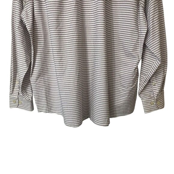 Tommy Bahama Island Modern Fit Mens  XXL Cotton Silk Button Up Shirt Brown White - Picture 10 of 13